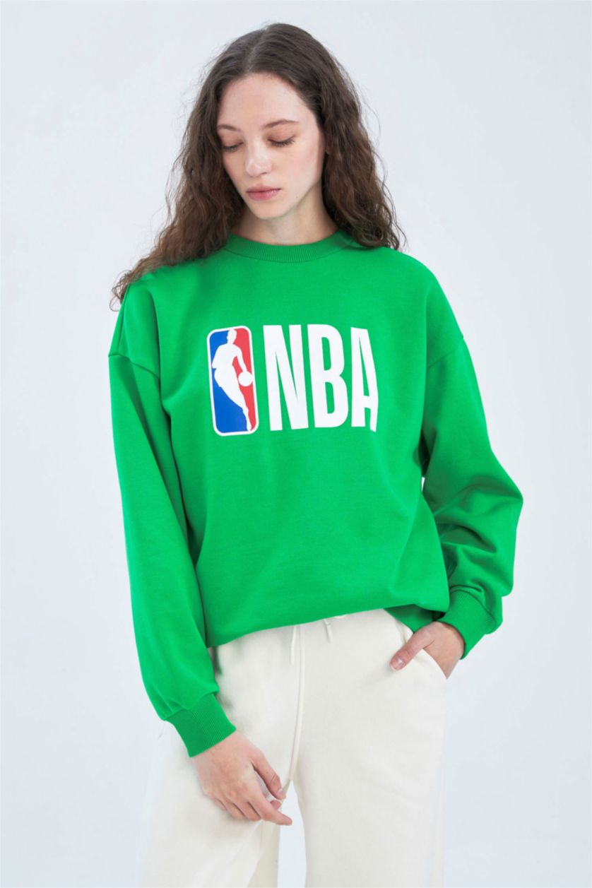 WOMAN Green NBA Licensed Long Sleeve Sweatshirt