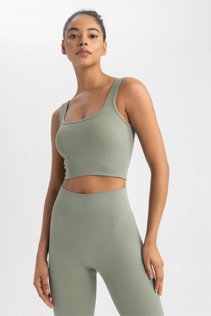 WOMAN Light Khaki DeFactoFit Crew Neck Bra