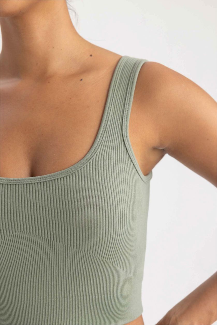 WOMAN Light Khaki DeFactoFit Crew Neck Bra