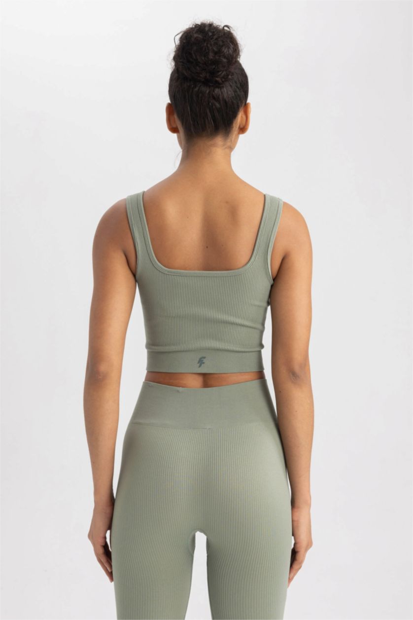 WOMAN Light Khaki DeFactoFit Crew Neck Bra