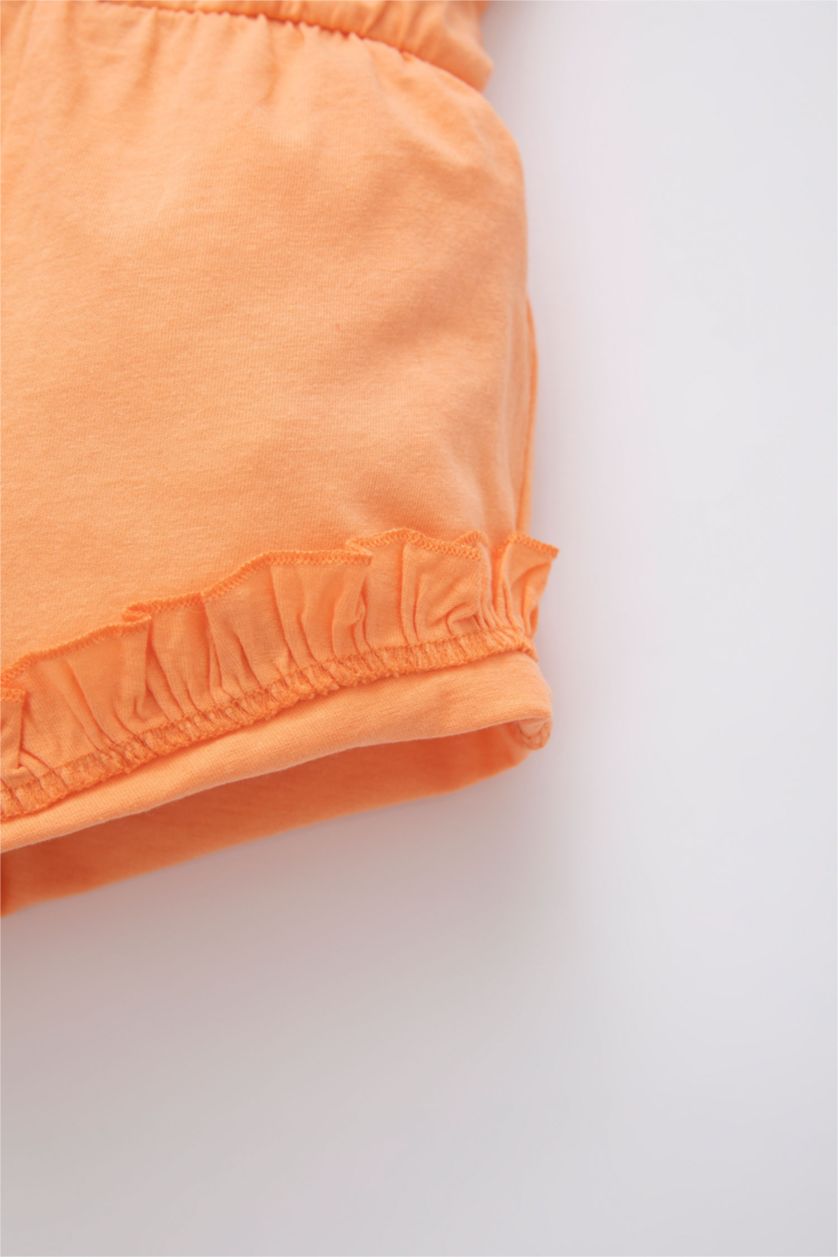 BABY GIRL Light Orange Baby Girl Combed Cotton Rompers