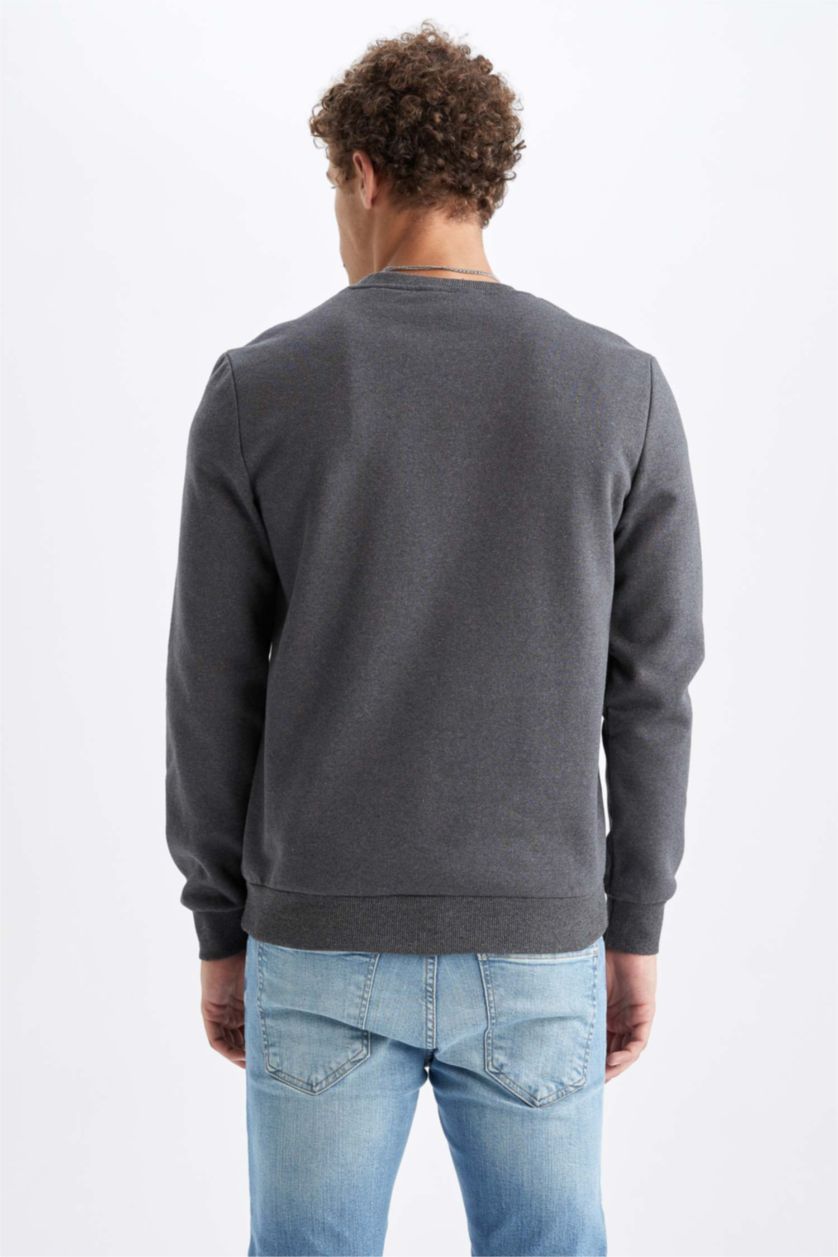 MAN Anthracite Slim Fit Snoopy Licensed Printed Long Sleeve Sweatshirt