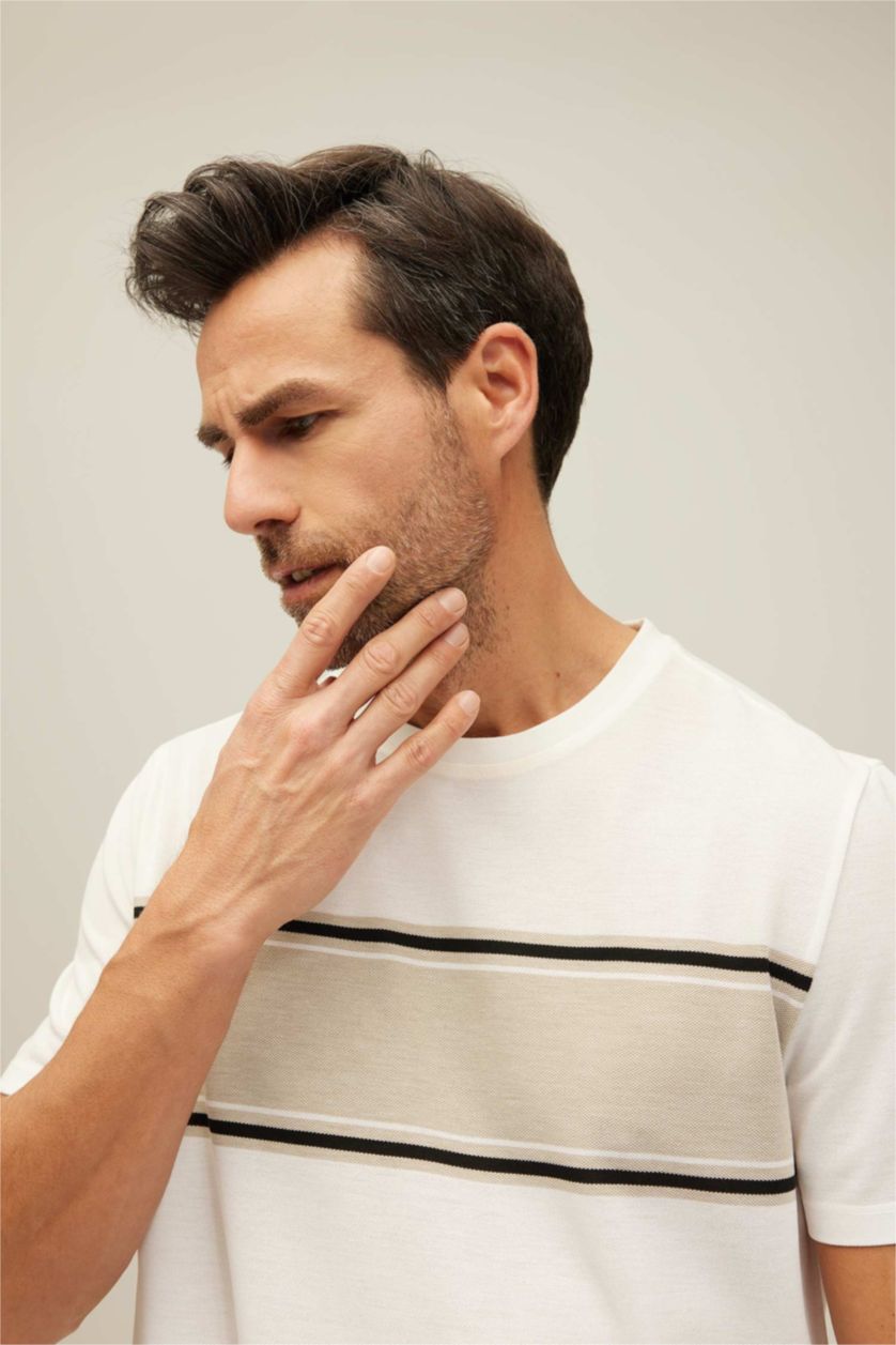 MAN White Regular Fit Crew Neck T-Shirt