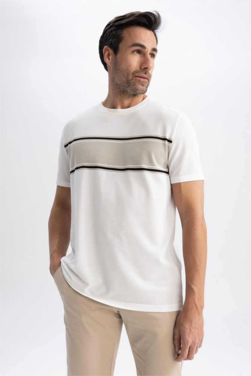 MAN White Regular Fit Crew Neck T-Shirt