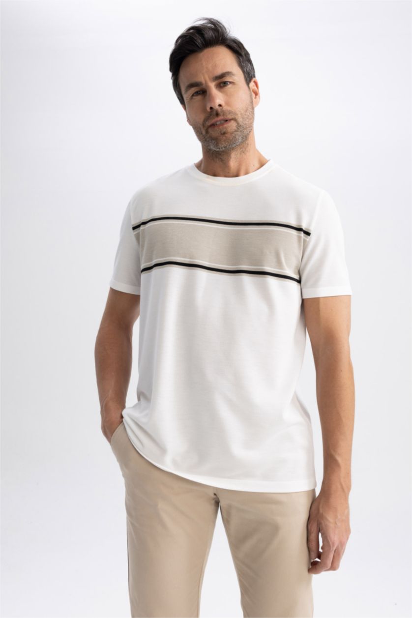 MAN White Regular Fit Crew Neck T-Shirt