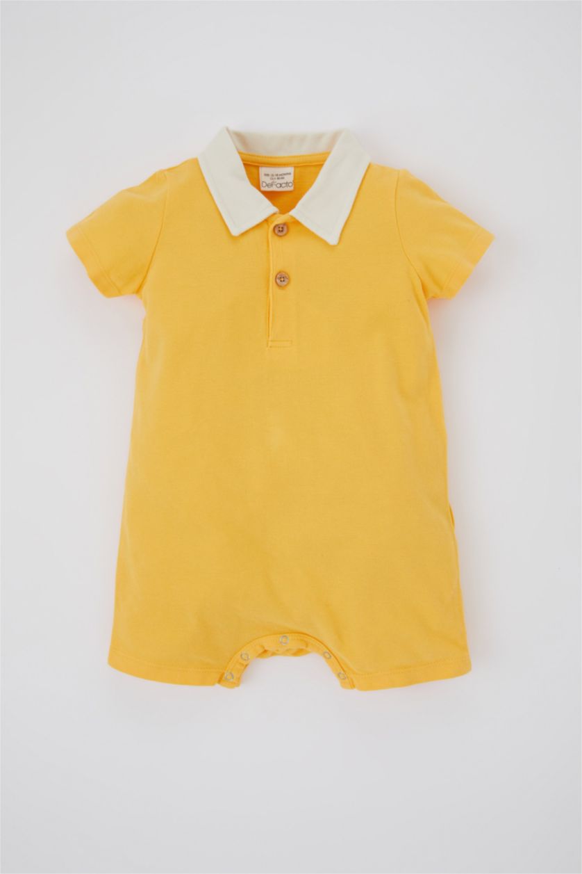 BABY GIRL Yellow Baby Boy Pique Rompers