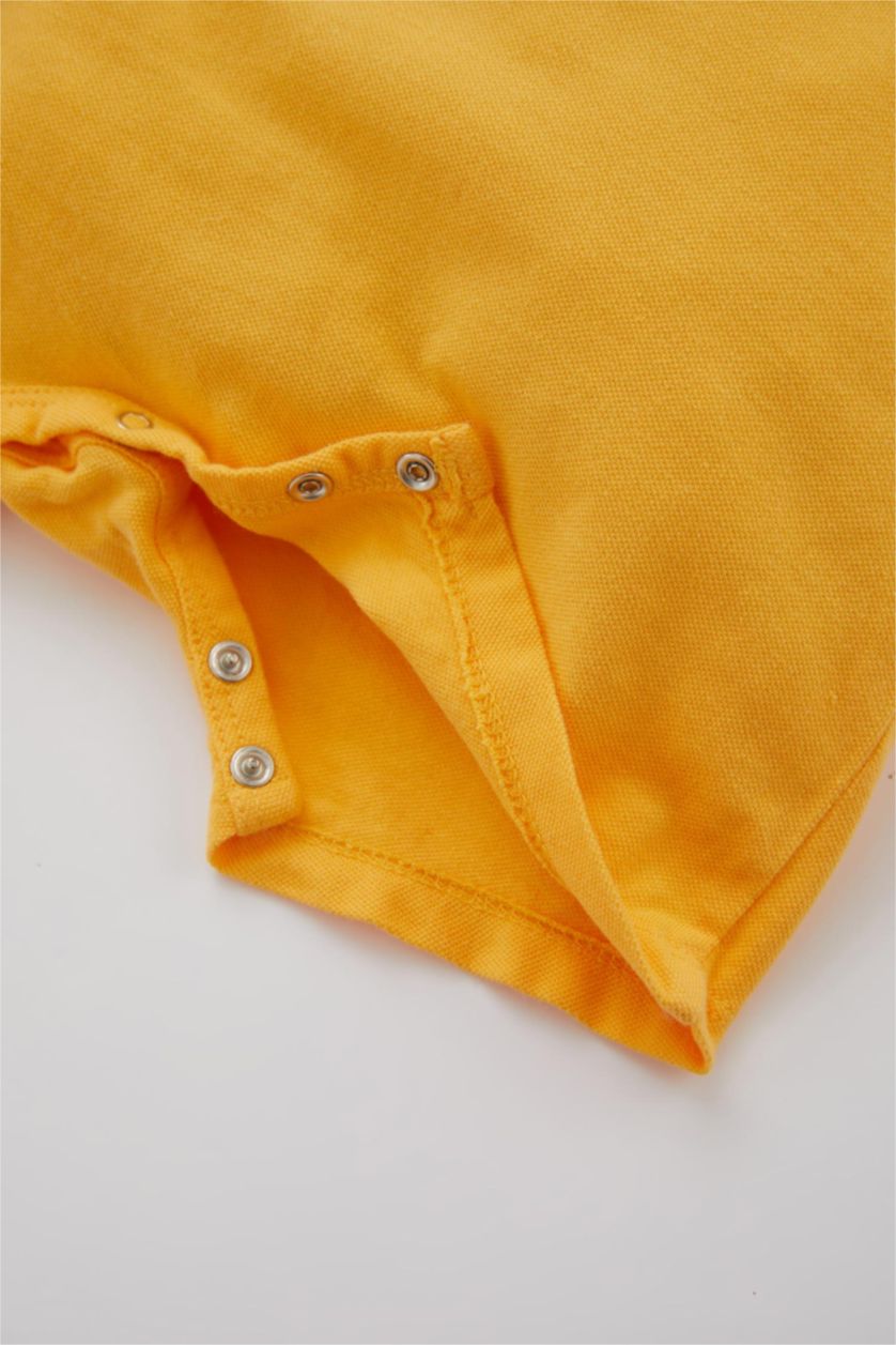 BABY GIRL Yellow Baby Boy Pique Rompers