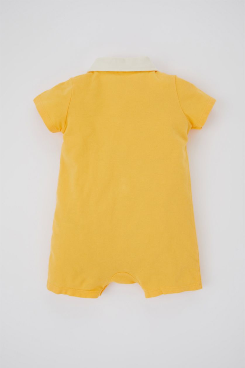 BABY GIRL Yellow Baby Boy Pique Rompers