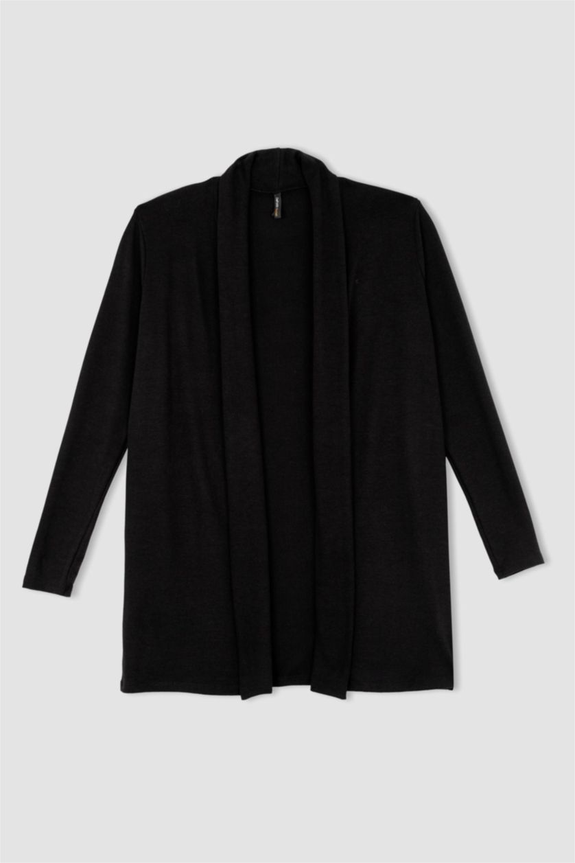 WOMAN Black Regular Fit Half Turtleneck Cardigan
