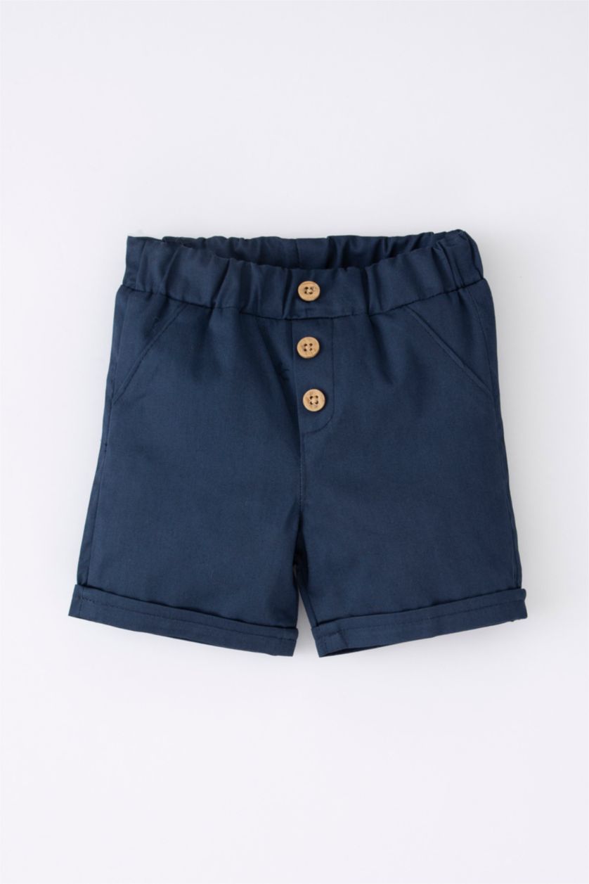 BABY BOY Dark Blue Baby Boy Basic Gabardine Shorts