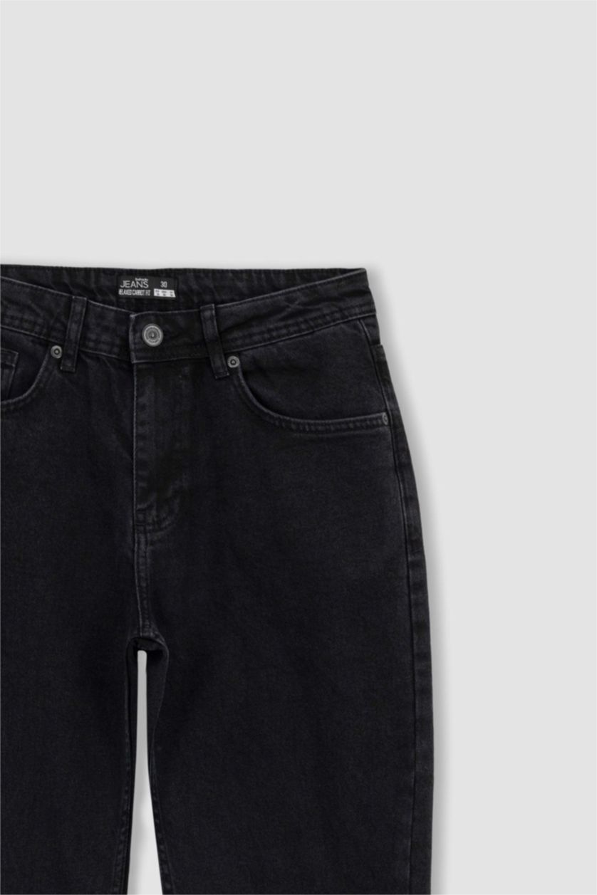 HOMME Noir Jean Coupe Carotte Décontracté