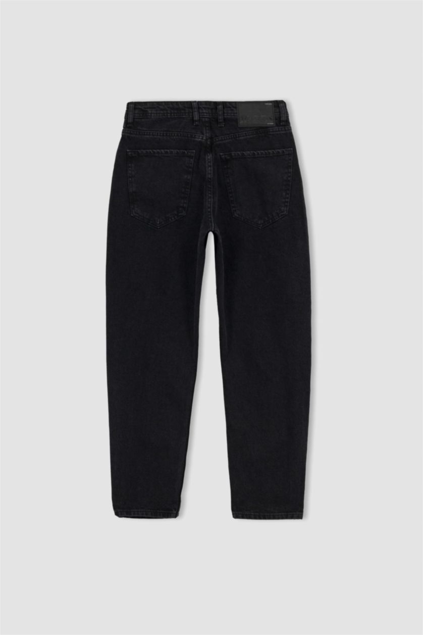 HOMME Noir Jean Coupe Carotte Décontracté