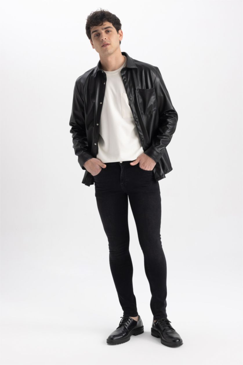 MAN Black Super Skinny Extra Tight Fit Normal Waist  Jeans