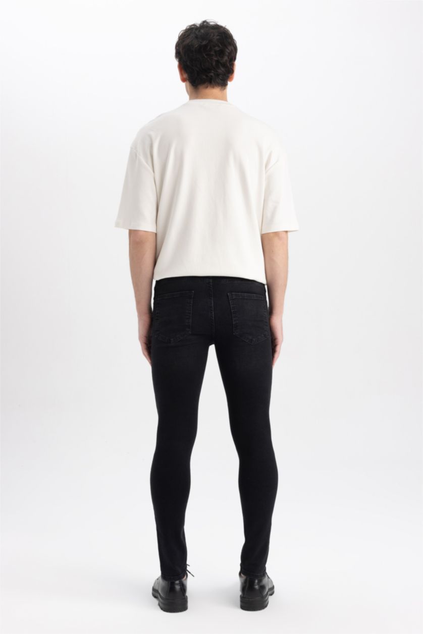 MAN Black Super Skinny Extra Tight Fit Normal Waist  Jeans