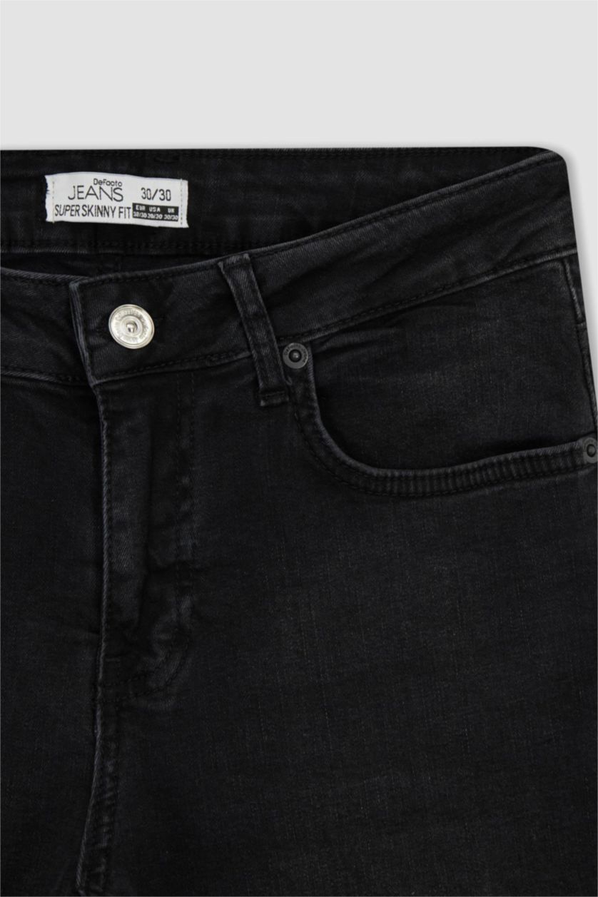 MAN Black Super Skinny Extra Tight Fit Normal Waist  Jeans