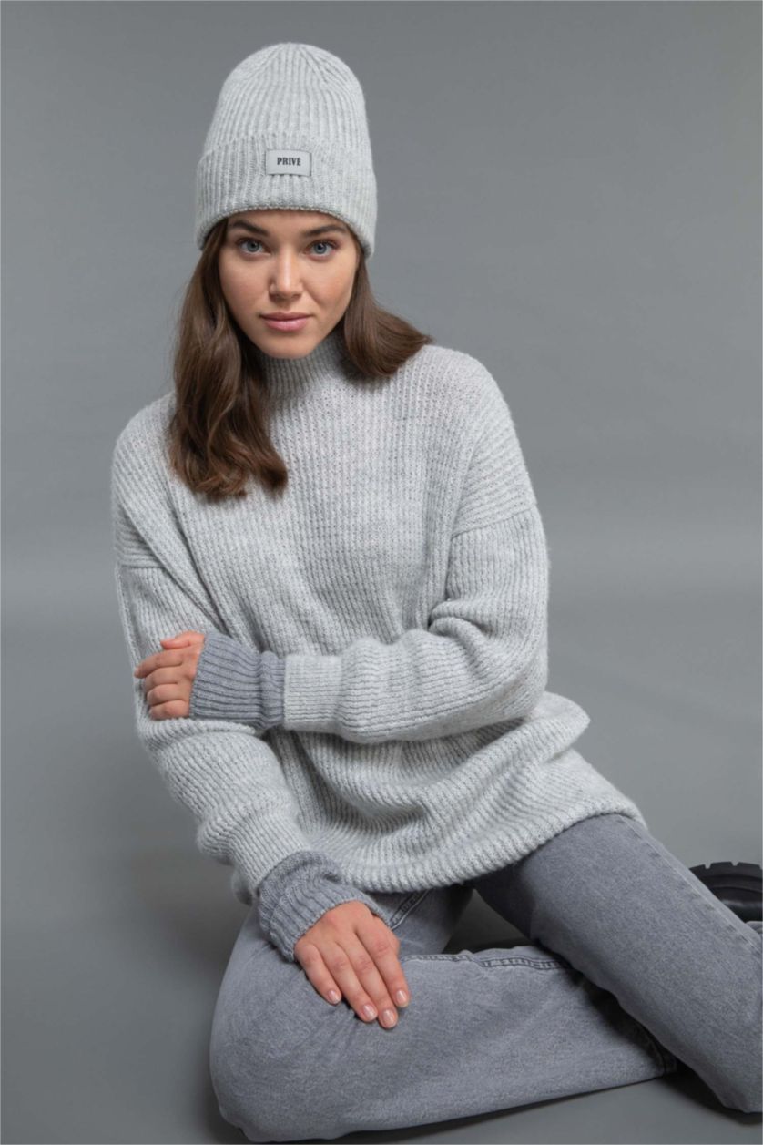 Kadın Gri Regular Fıt Tunik