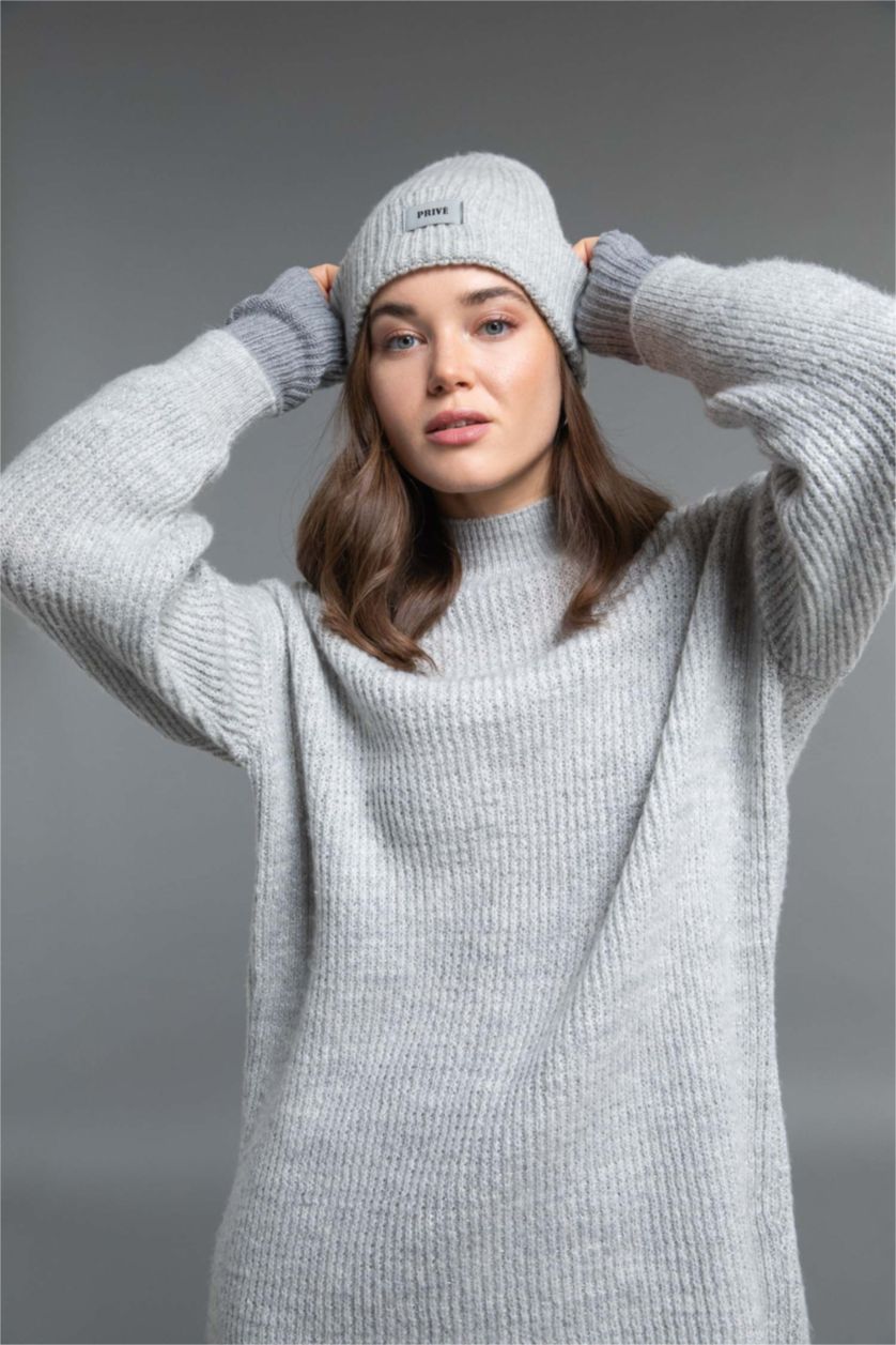 Kadın Gri Regular Fıt Tunik