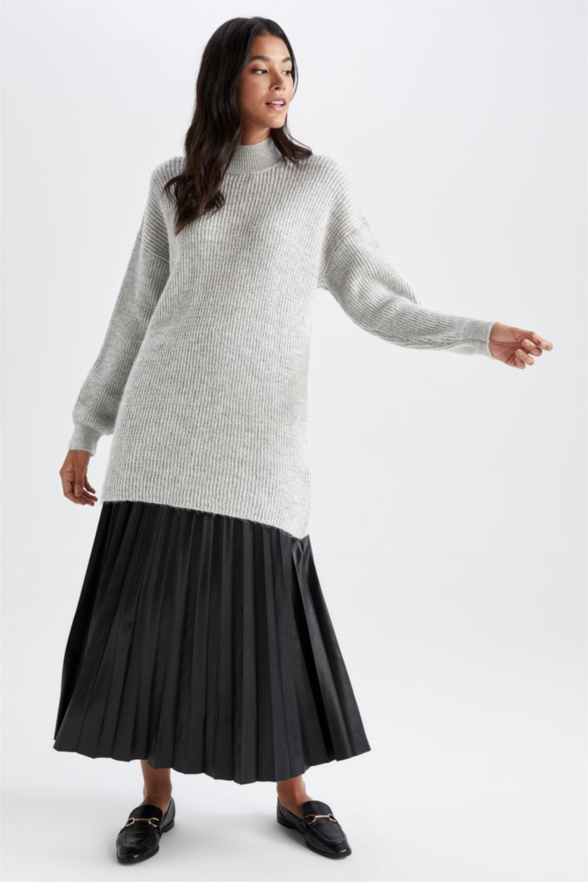 Kadın Gri Regular Fıt Tunik