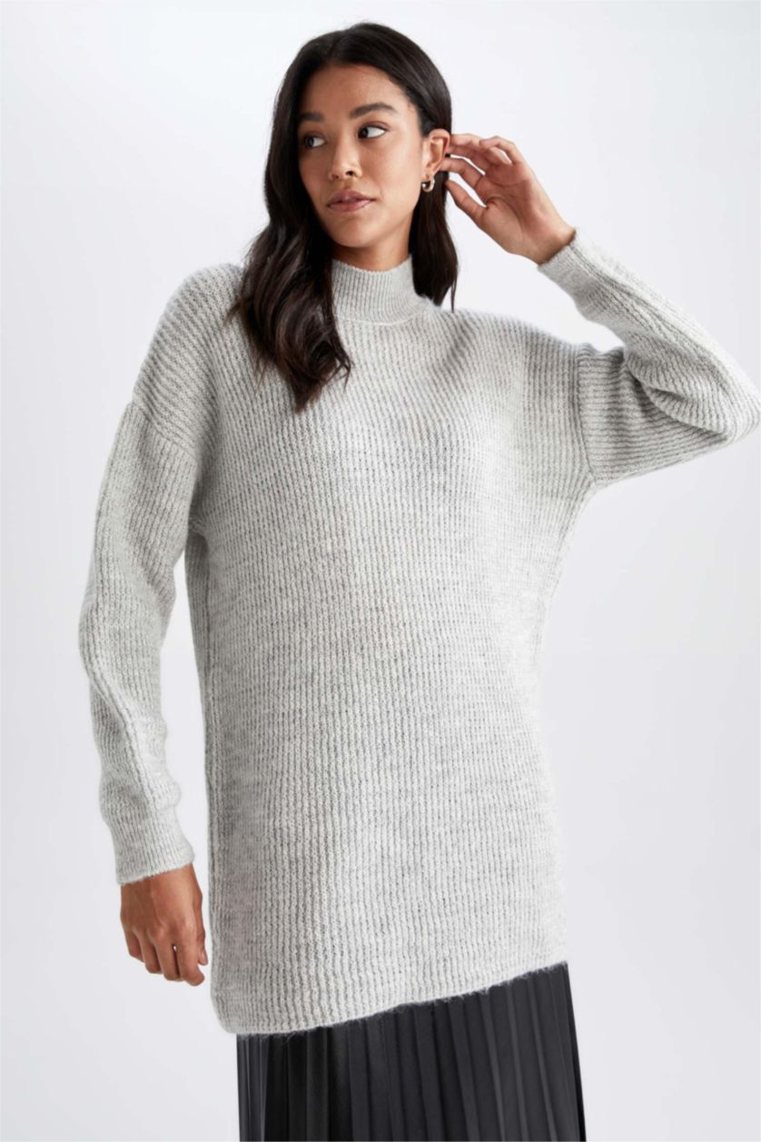 Kadın Gri Regular Fıt Tunik