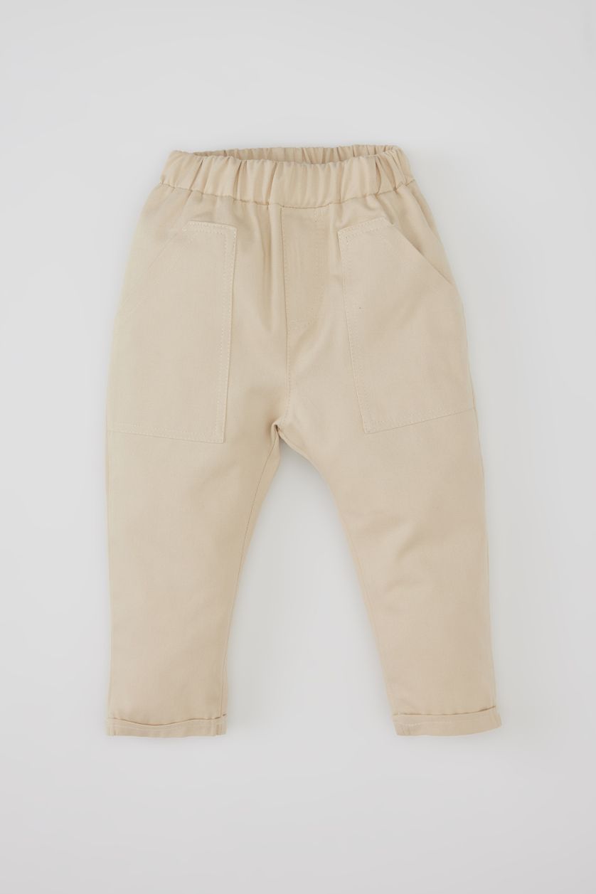 BÉBÉ GARÇON Kaki Clair Ensemble Chemise à manches longues et pantalon en twill pour bébé garçon