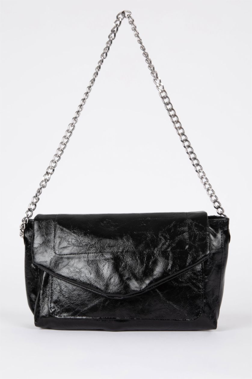 WOMAN Black Faux Leather Hand Bag