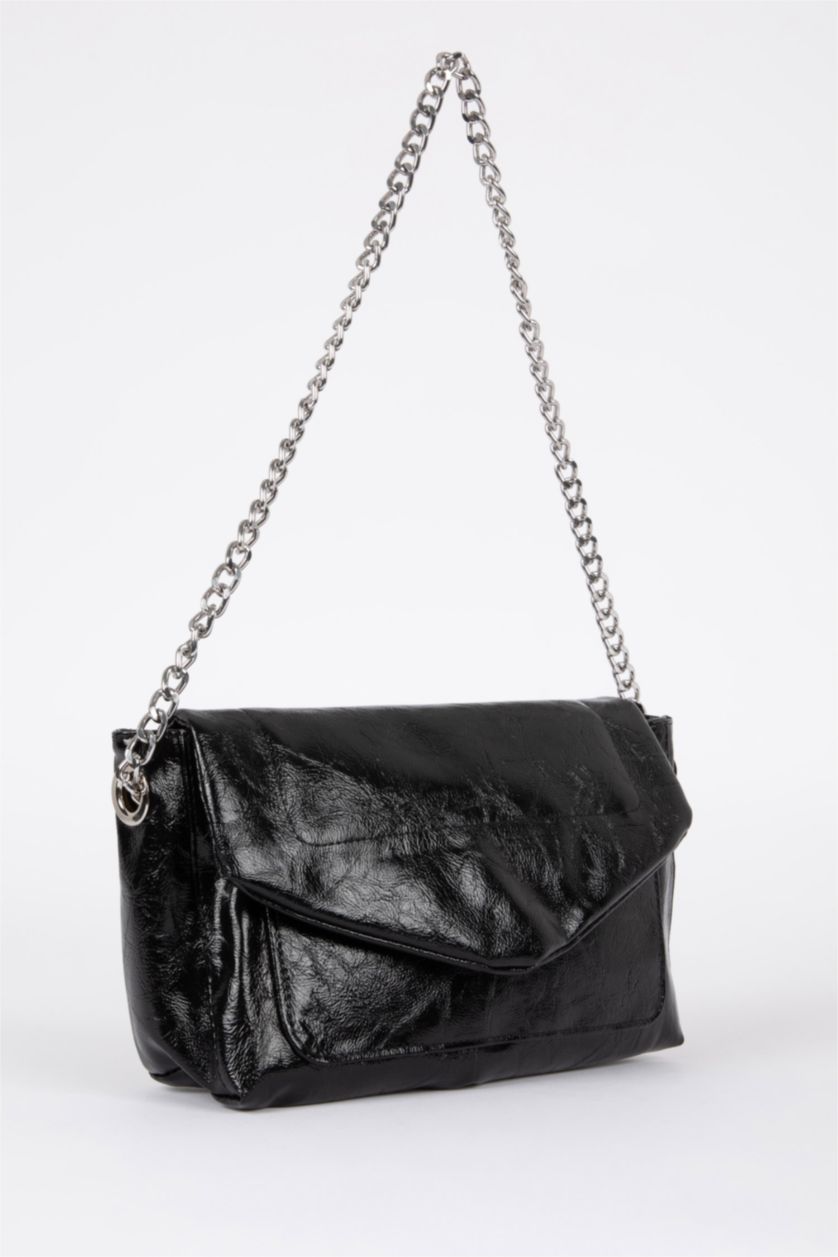 WOMAN Black Faux Leather Hand Bag