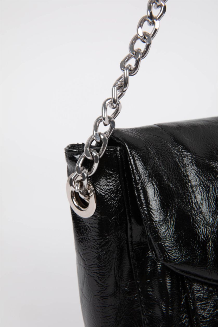 WOMAN Black Faux Leather Hand Bag