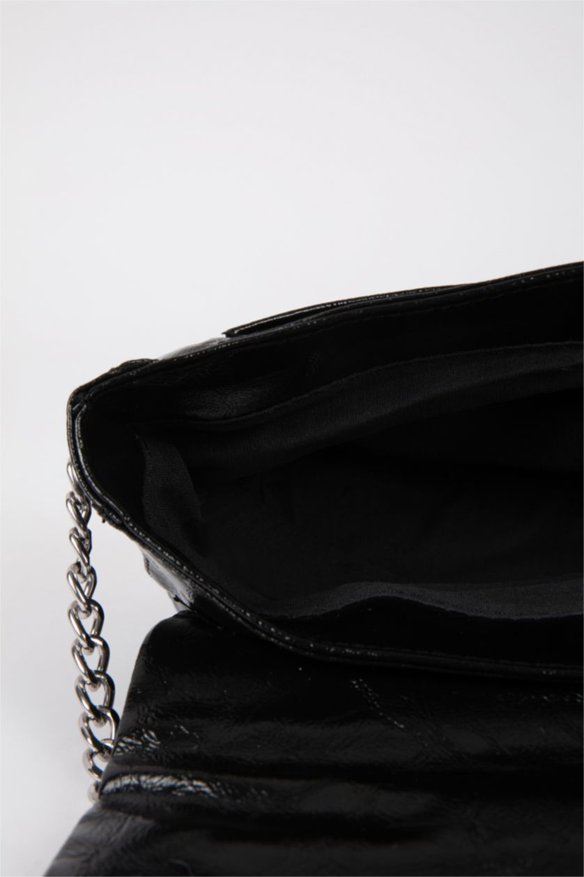 WOMAN Black Faux Leather Hand Bag
