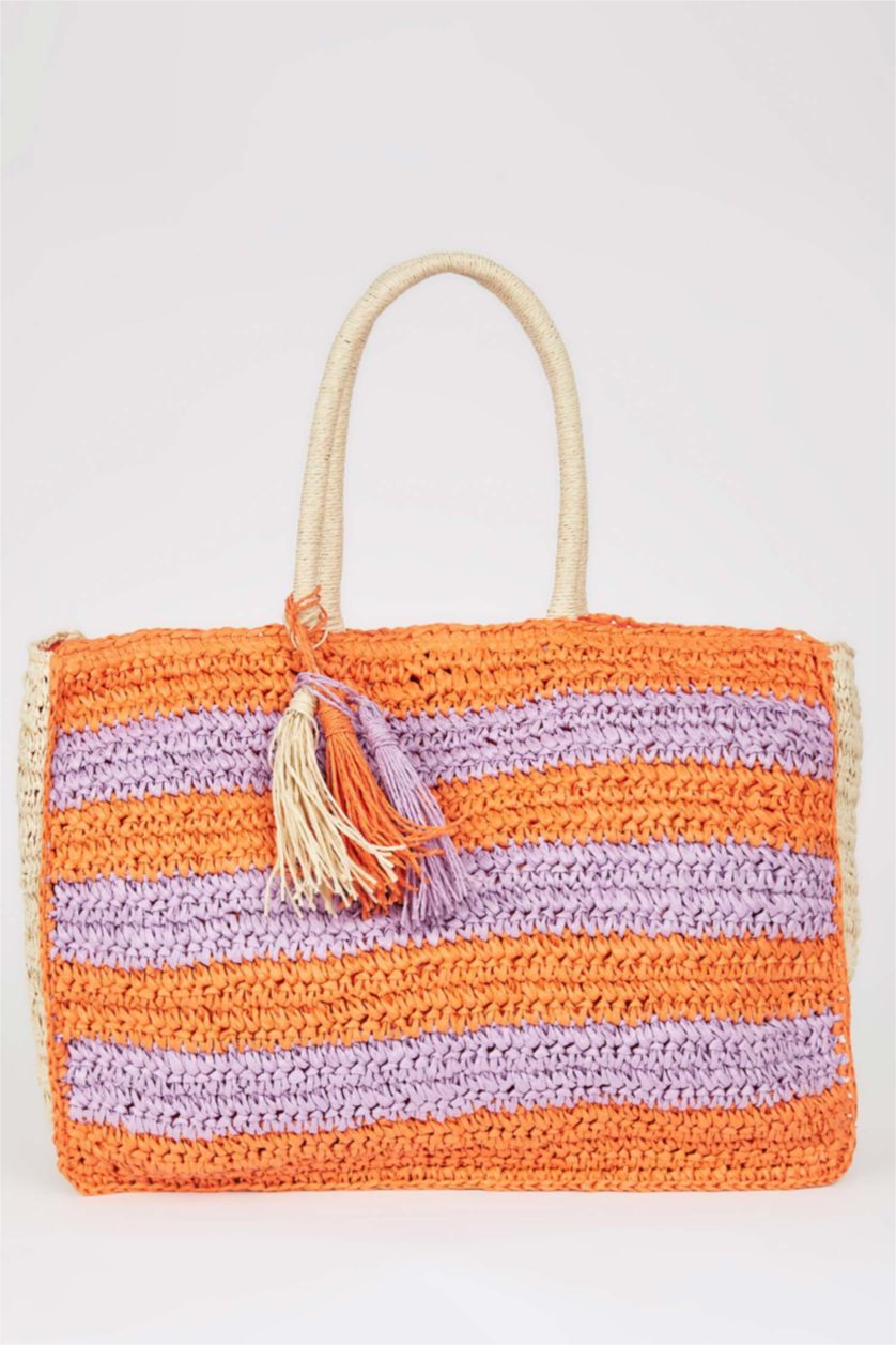 Әйелдерге қызғылт сары Әйелдерге Өрілген шынжырлы иық сөмкесі