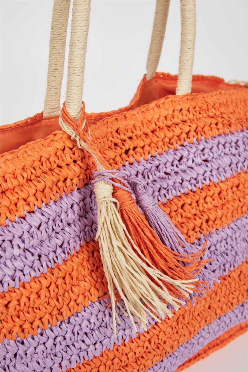 Әйелдерге қызғылт сары Әйелдерге Өрілген шынжырлы иық сөмкесі