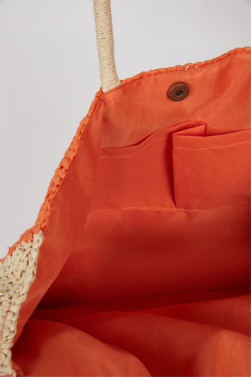 Әйелдерге қызғылт сары Әйелдерге Өрілген шынжырлы иық сөмкесі