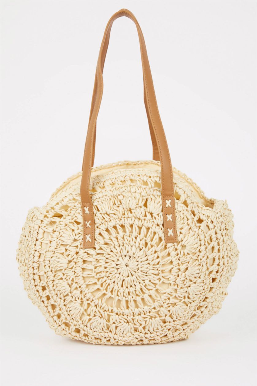 Женщины Светло-песочный Соломенная сумка для женщин