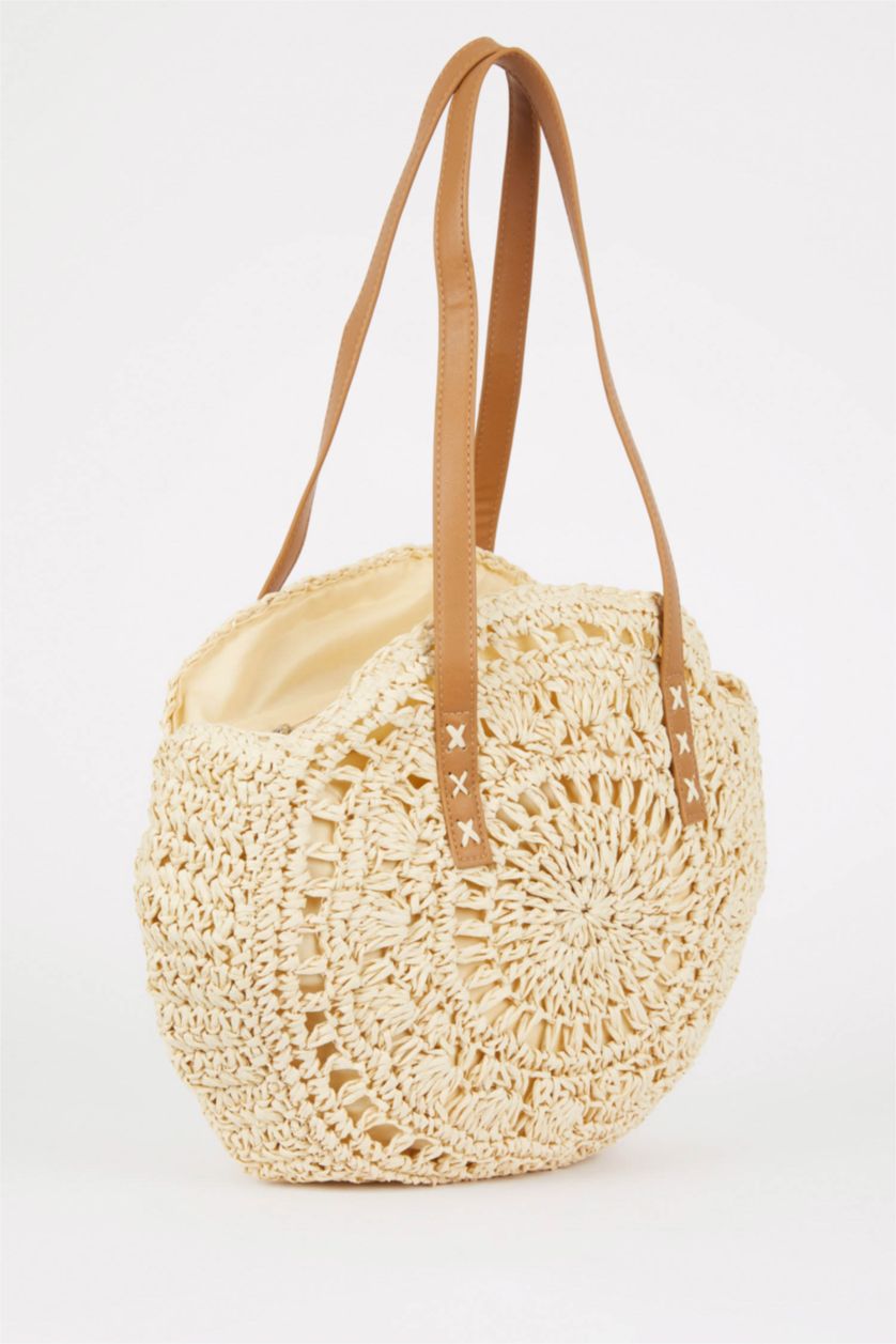 Женщины Светло-песочный Соломенная сумка для женщин