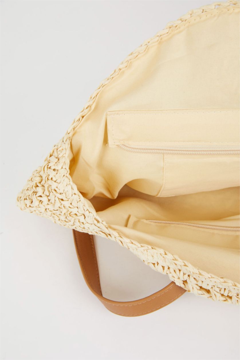 Женщины Светло-песочный Соломенная сумка для женщин