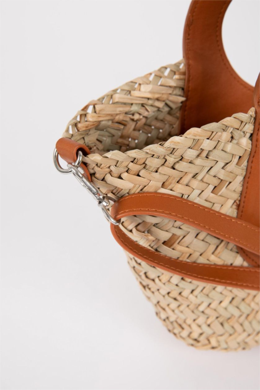 Kadın Açık Kahve Hasır El Çantası