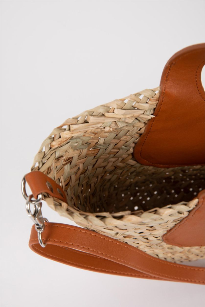 Kadın Açık Kahve Hasır El Çantası