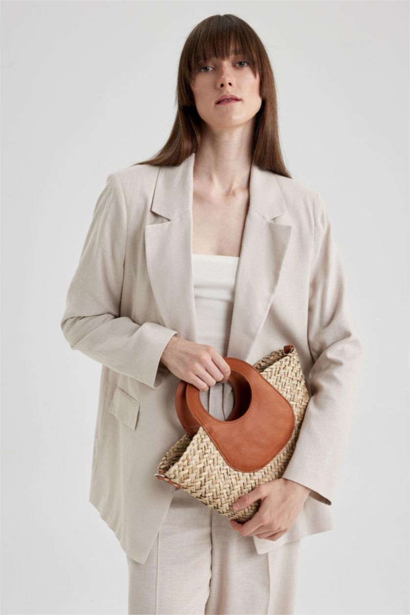 Kadın Açık Kahve Hasır El Çantası