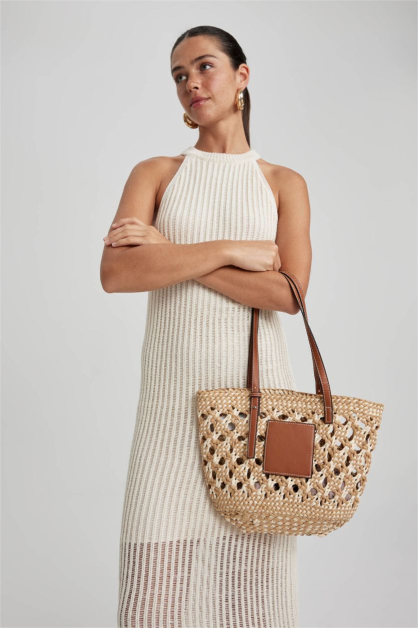 Женщины Светло коричневый Соломенная сумка для женщин