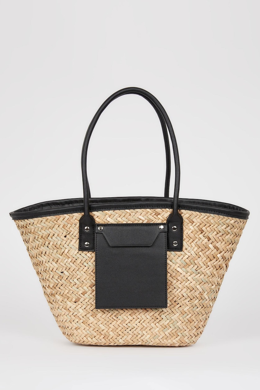 FEMME Noir Sac d'épaule Osier