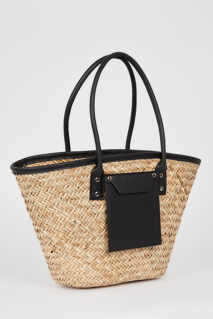 FEMME Noir Sac d'épaule Osier