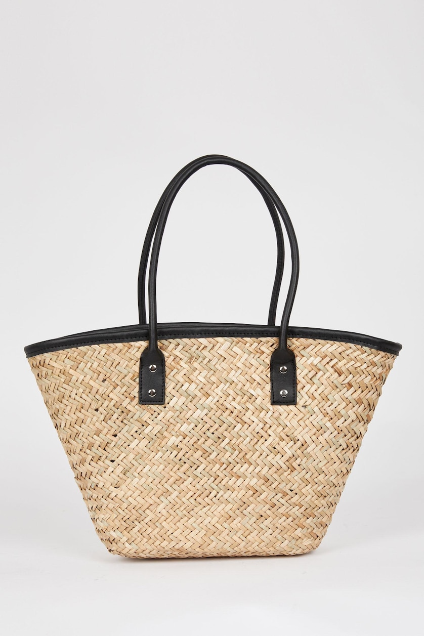 FEMME Noir Sac d'épaule Osier