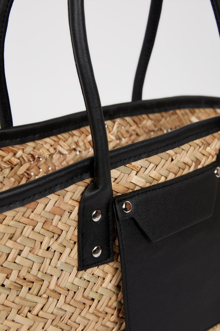 FEMME Noir Sac d'épaule Osier