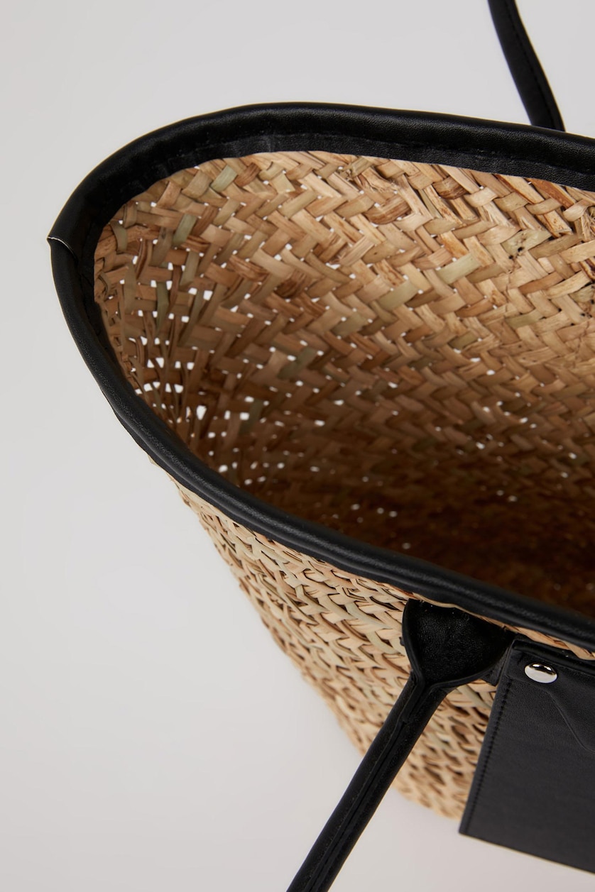 FEMME Noir Sac d'épaule Osier