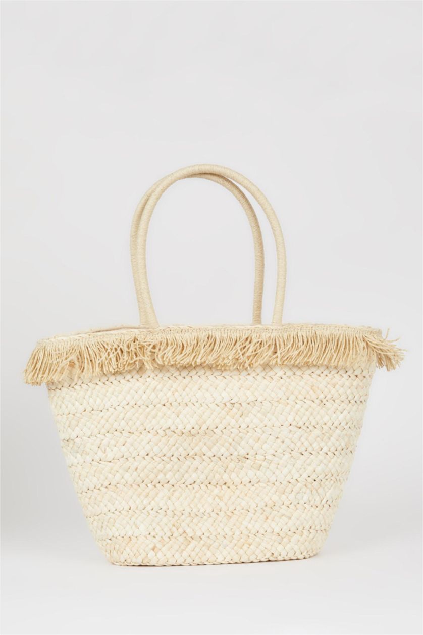 Kadın Açık Kum Kadın Hasır Plaj Çantası