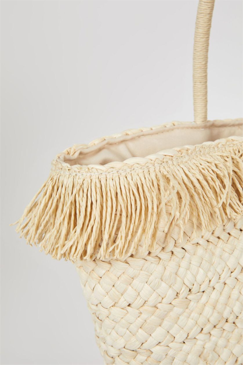 Kadın Açık Kum Kadın Hasır Plaj Çantası