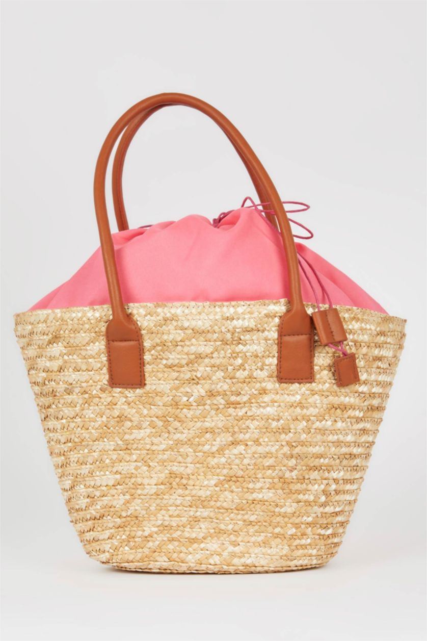 FEMME Rose Sac de Plage En Paille Pour Femme