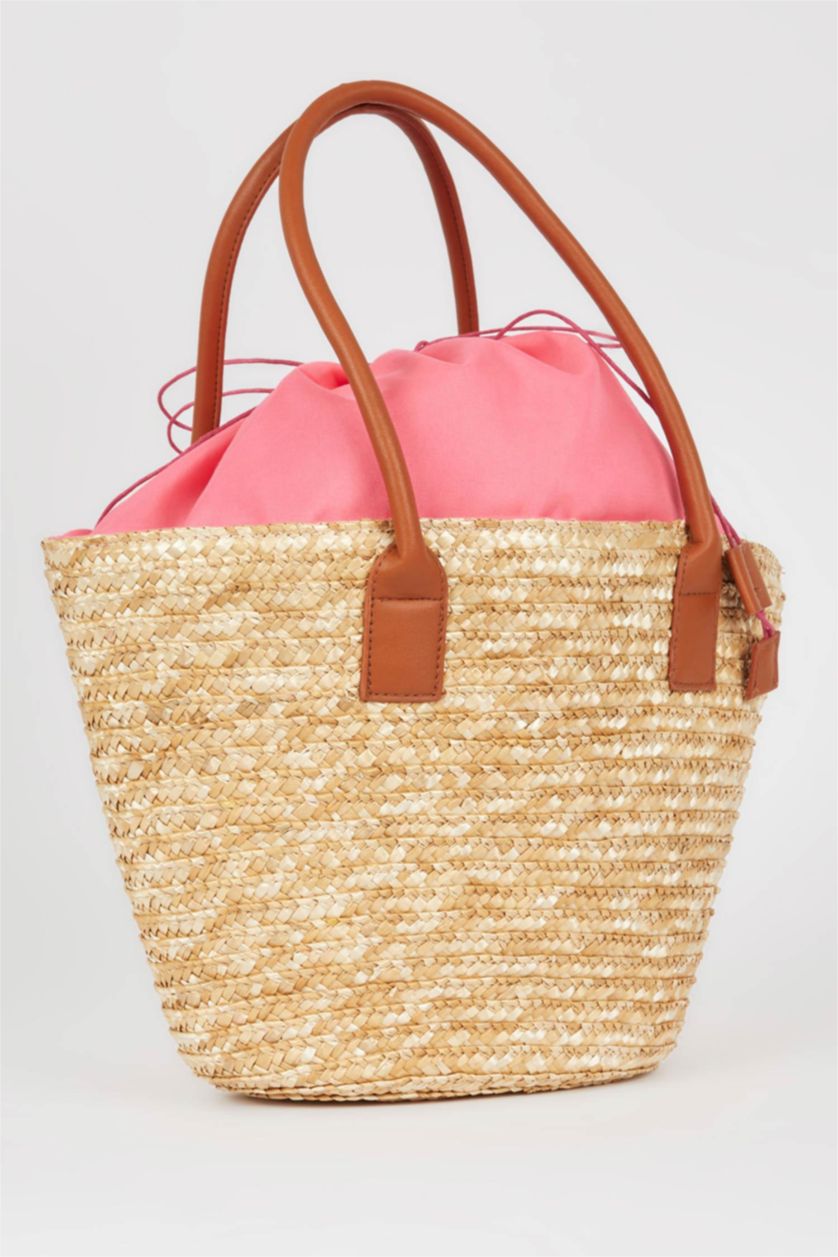 FEMME Rose Sac de Plage En Paille Pour Femme