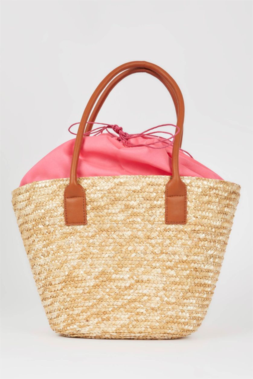 FEMME Rose Sac de Plage En Paille Pour Femme