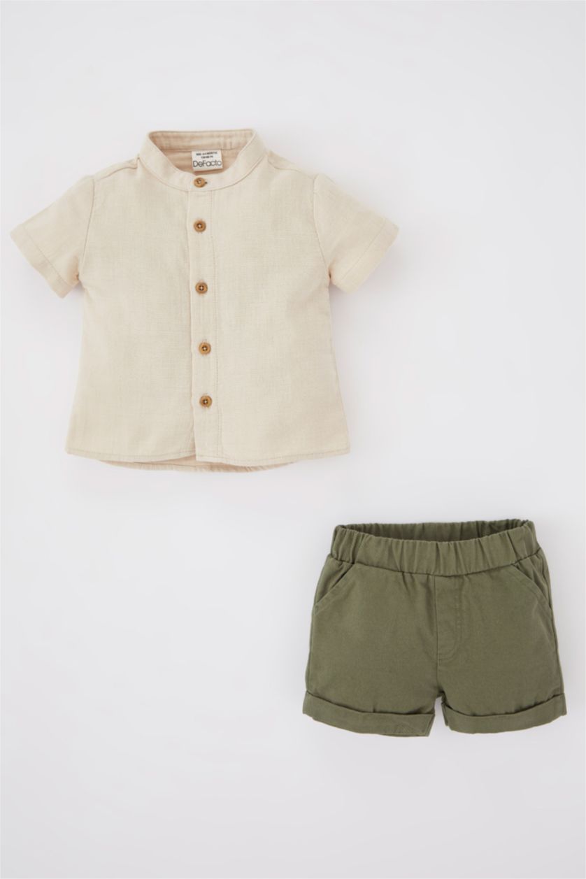 BABY BOY Beige Baby Boy Basic Muslin 2-piece Set