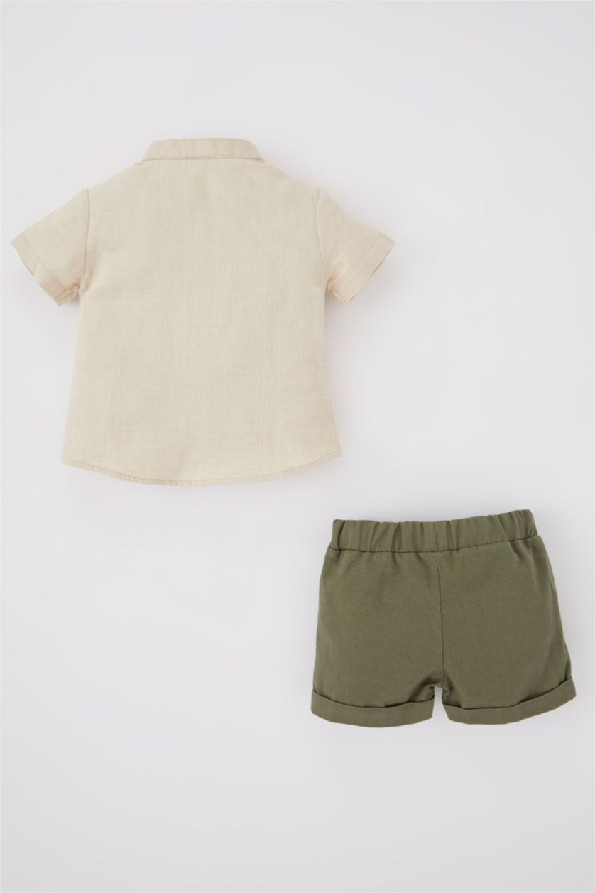 BABY BOY Beige Baby Boy Basic Muslin 2-piece Set